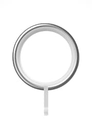 Brushed Silver 10 Pack 28mm Diameter Metal Curtain Pole Rings - Image 4 of 4