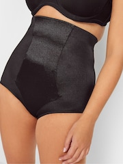 Yours Curve Black Satin High Waist Briefs - Image 3 of 3