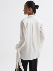 Reiss Ivory Giselle Tie Detail Blouse - Image 4 of 5