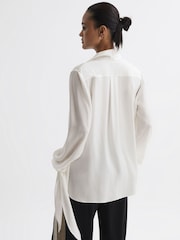 Reiss Ivory Giselle Tie Detail Blouse - Image 5 of 5