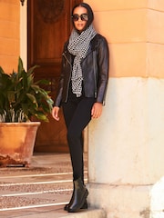 Sosandar Black Dogtooth Print Scarf - Image 4 of 4