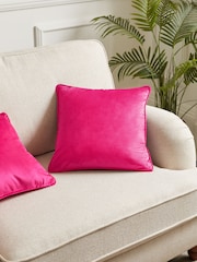 Fuchsia Pink 43 x 43cm Matte Velvet Cushion - Image 1 of 6
