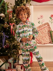 Multi Cath Kidston Childrens Family Christmas Green 100% Cotton Pyjamas - Image 3 of 12