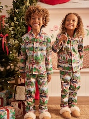 Multi Cath Kidston Childrens Family Christmas Green 100% Cotton Pyjamas - Image 6 of 12