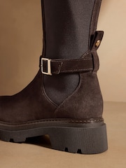 Brun semsket skinn - Russell & Bromley Mysty Knee High Boots - Bilde 6 av 7