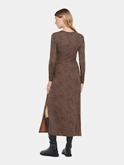 Whistles Coffee Bean Tie Brown Jersey Dress - Image 2 of 5