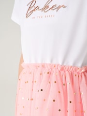 Baker by Ted Baker Glitter Mesh Mockable Dress - Image 4 of 9