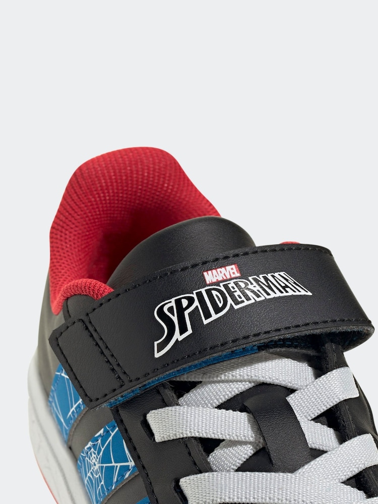 adidas Black Marvel Spider-Man Grand Court Shoes - Image 10 of 10 adidas Black Marvel Spider-Man Grand Court Shoes - Image 10 of 10