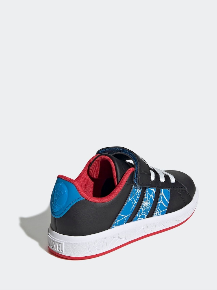 adidas Black Marvel Spider-Man Grand Court Shoes - Image 2 of 10 adidas Black Marvel Spider-Man Grand Court Shoes - Image 2 of 10