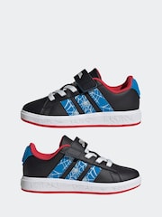 adidas Black Marvel Spider-Man Grand Court Shoes - Image 6 of 10
