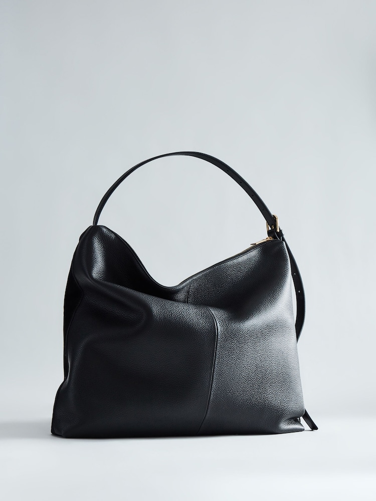 Reiss Black Vigo Leather Suede Handbag - Image 1 of 6 Reiss Black Vigo Leather Suede Handbag - Image 1 of 6