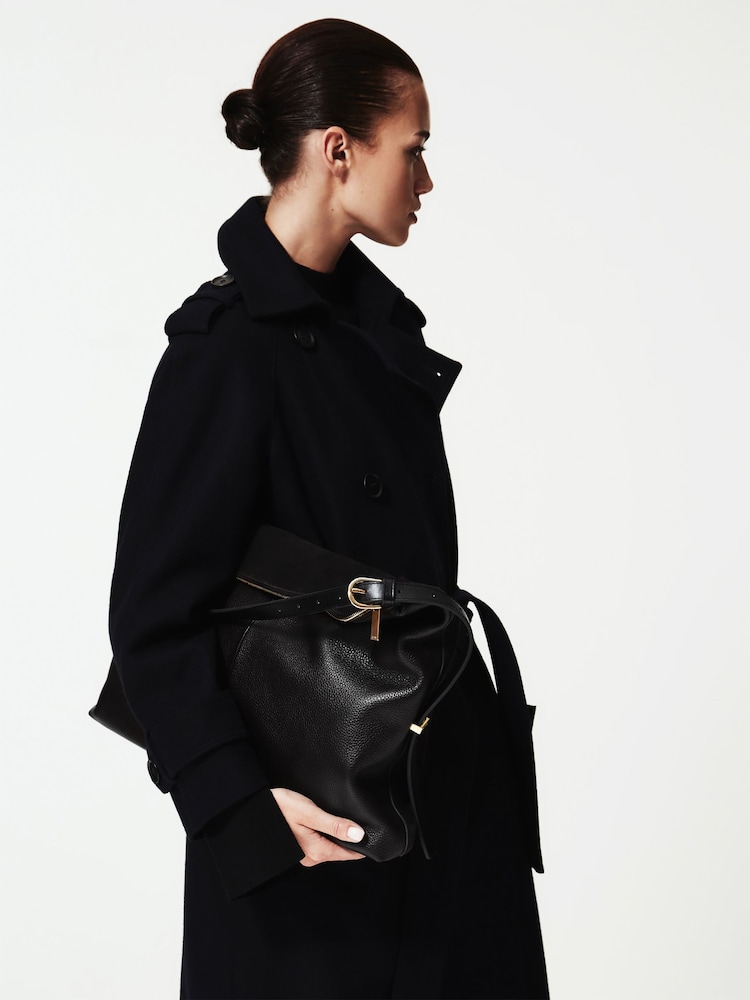 Reiss Black Vigo Leather Suede Handbag - Image 2 of 6