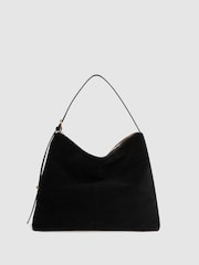 Reiss Black Vigo Leather Suede Handbag - Image 3 of 6