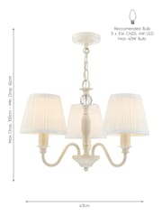Laura Ashley Cream Ellis Chandelier 3 Light Light - Image 5 of 5