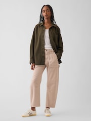 Gap Beige Mid Rise Barrel Utility Ankle Trousers - Image 4 of 5