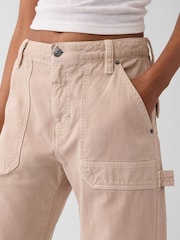 Gap Beige Mid Rise Barrel Utility Ankle Trousers - Image 5 of 5