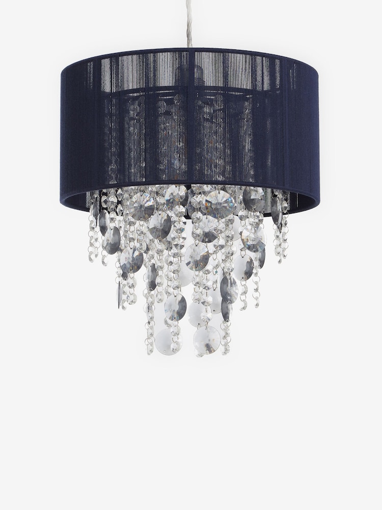 Navy Palazzo Easy Fit Pendant Lamp Shade - Image 6 of 8