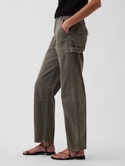Gap Green Mid Rise Barrel Utility Ankle Trousers - Image 3 of 5