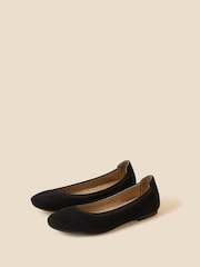 Accessorize Black Suede Ballet Shoes - Image 2 of 4