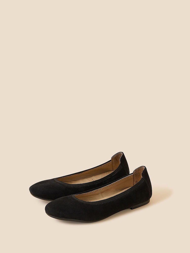 Accessorize Black Suede Ballet Shoes - Image 2 of 4