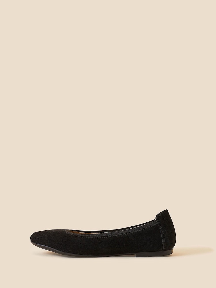 Accessorize Black Suede Ballet Shoes - Image 4 of 4