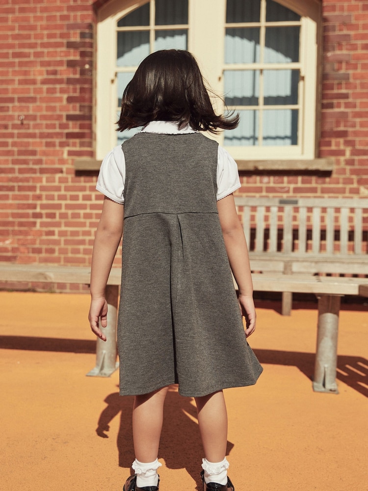 Grey Jersey Stretch Bow School Pinafore (3-14yrs) - Image 2 of 7