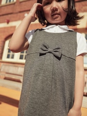 Grey Jersey Stretch Bow School Pinafore (3-14yrs) - Image 3 of 7