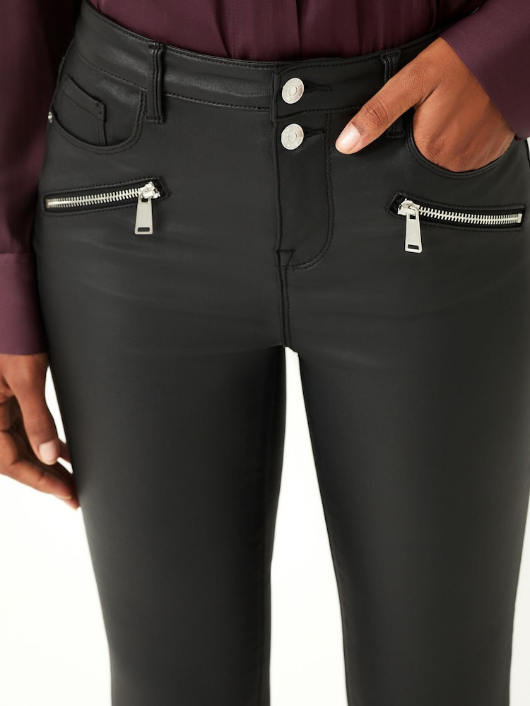 Black Coated Biker Skinny Jeans - Image 4 of 6