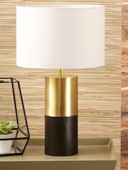 Pacific Gold Etosha Wood And Metal Table Lamp - Image 1 of 3