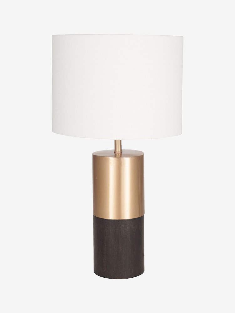 Pacific Gold Etosha Wood And Metal Table Lamp - Image 3 of 3
