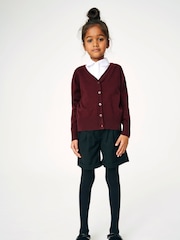 Burgundy Red Cotton Rich School V-Neck Cardigan (3-16yrs) - Image 2 of 5