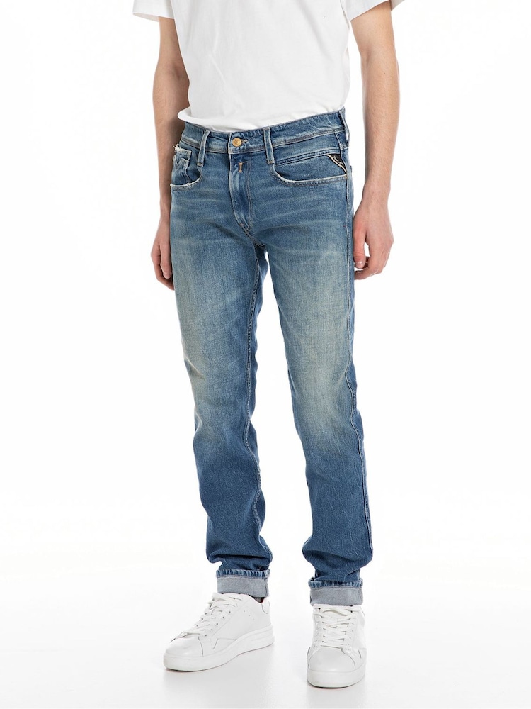 Replay Dark Blue HFX Denim Anbass Slim Fit Jeans - Image 1 of 3
