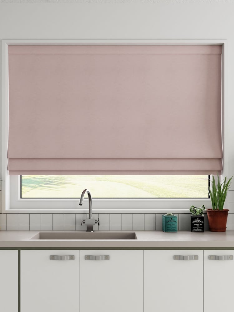Blush Pink 100% Cotton Made to Measure Roman Blinds - Image 1 of 6