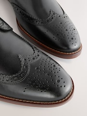 Noir - Coupe classique - Chaussures Brogue en cuir à semelle contrastante - Image 5 de 7