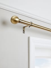 Antique Brass Ball Finial Extendable Curtain 28mm Pole Kit - Image 1 of 5