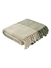 Laura Ashley Hedgerow Green Dylan 100% Cotton Throw - Image 2 of 2
