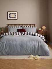 Furn Blueberry Muffin The Ultimate Stripe Reversible Duvet Cover Set - Image 1 of 4