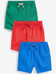 Red/Cobalt/Green Pull On Shorts 3 Pack (3mths-7yrs) - Image 1 of 6