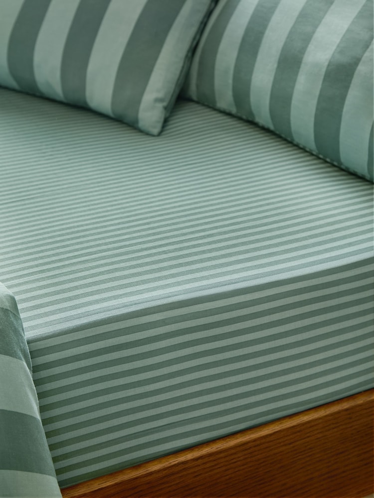 Furn Peppermint The Ultimate Stripe Reversible Fitted Sheet - Image 2 of 2 Furn Peppermint The Ultimate Stripe Reversible Fitted Sheet - Image 2 of 2