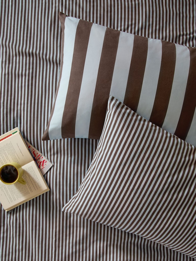 Furn Blueberry Muffin The Ultimate Stripe Reversible Pillowcase Pair - Image 1 of 1 Furn Blueberry Muffin The Ultimate Stripe Reversible Pillowcase Pair - Image 1 of 1