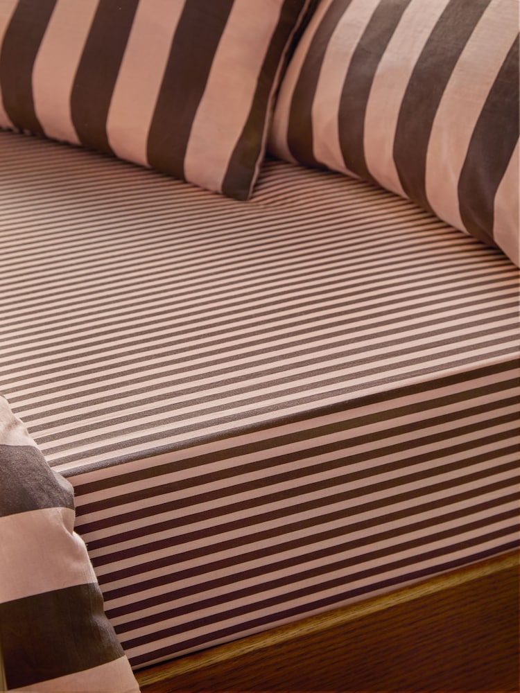Furn Berry Brownie The Ultimate Stripe Reversible Fitted Sheet - Image 2 of 2