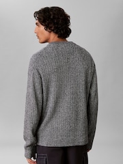 Calvin Klein Grey Cotton Ribbed Jumper - Image 2 of 6