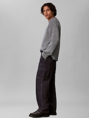 Calvin Klein Grey Cotton Ribbed Jumper - Image 3 of 6