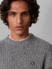 Calvin Klein Grey Cotton Ribbed Jumper - Image 5 of 6