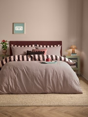 Furn Berry Brownie The Ultimate Stripe Reversible Duvet Cover Set - Image 1 of 4