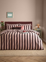 Furn Berry Brownie The Ultimate Stripe Reversible Duvet Cover Set - Image 2 of 4