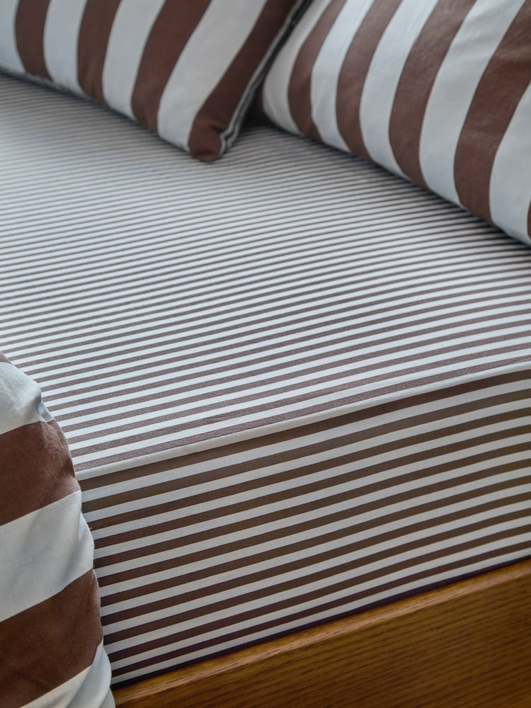 Furn Blueberry Muffin The Ultimate Stripe Reversible Fitted Sheet - Image 2 of 2 Furn Blueberry Muffin The Ultimate Stripe Reversible Fitted Sheet - Image 2 of 2