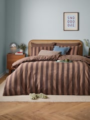 Furn Chocolate Truffle The Ultimate Stripe Reversible Duvet Cover Set - Image 2 of 4