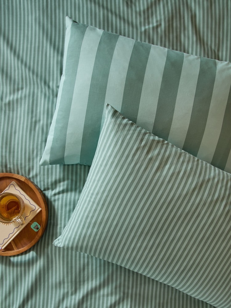 Furn Peppermint The Ultimate Stripe Reversible Pillowcase Pair - Image 1 of 1 Furn Peppermint The Ultimate Stripe Reversible Pillowcase Pair - Image 1 of 1