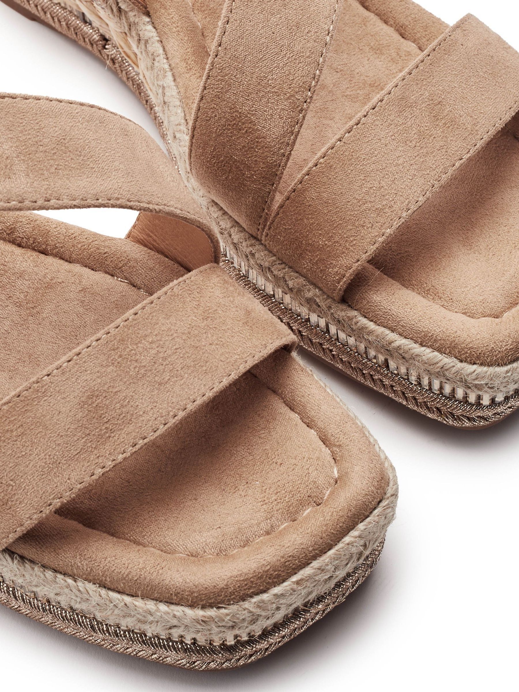 Buy Moda in Pelle Natural Poseo Glitz Assymetric Wedge Sandal from